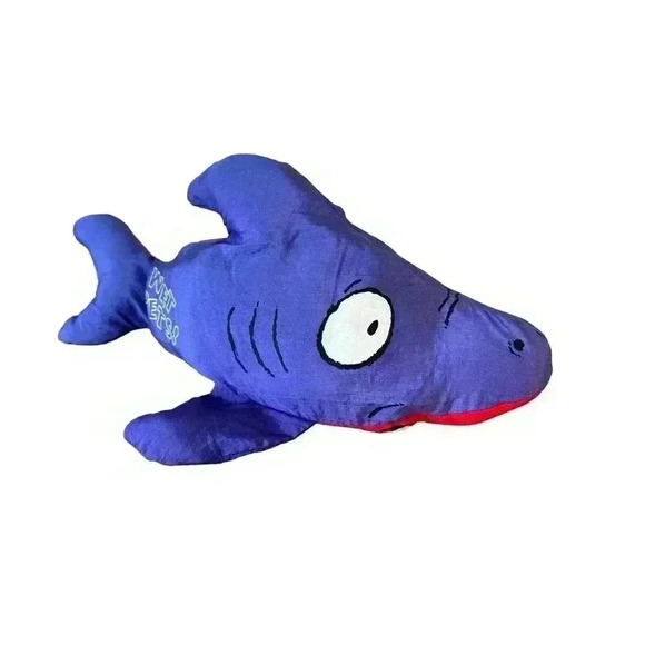 Puffalump Shark Purple 18" 1990s Malibu Fun Bath Pool Plush Toy Wet Pets Medium - Picture 3 of 10